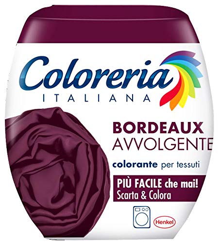 Set 6 COLORERIA ITALIANA Tutto in 1 pronto all'uso bordeaux per lavatrice
