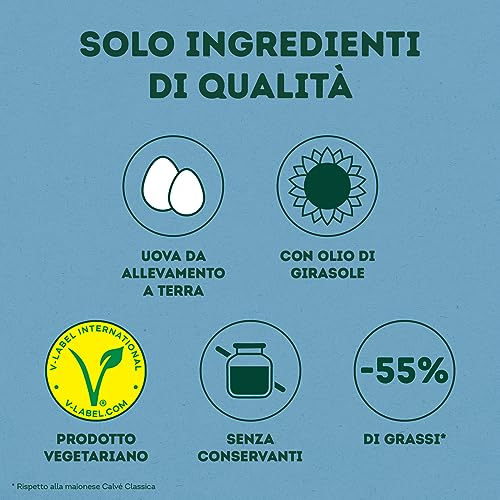 Calvé Maionese Fresca Ma-Yò, Maionese con Yogurt Magro e il 55% in Meno di Grassi*, Ideale per Insalate di Riso, Patate Fredde e Insalatone, Senza Conservanti, Vegetariano