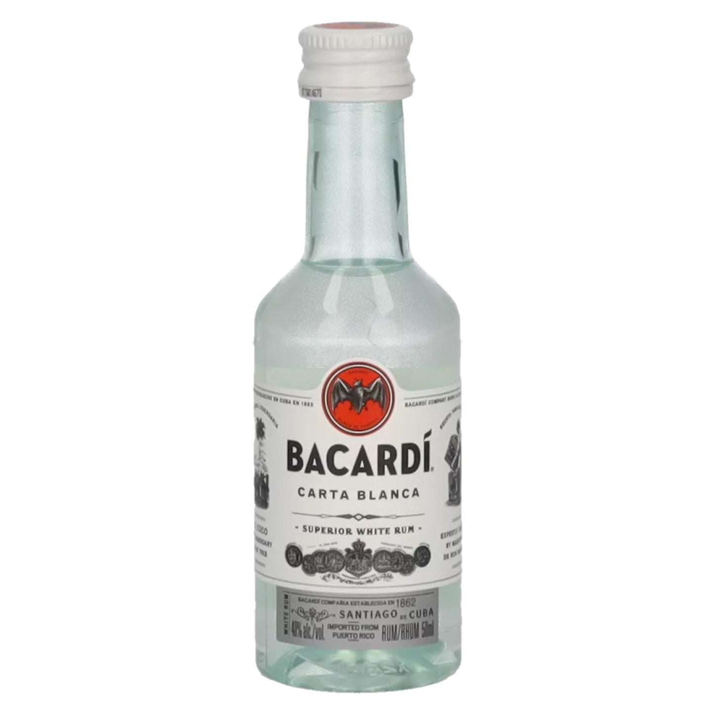 Bacardi Ron Carta Blanca Superior PET 40% Vol. 0,05l