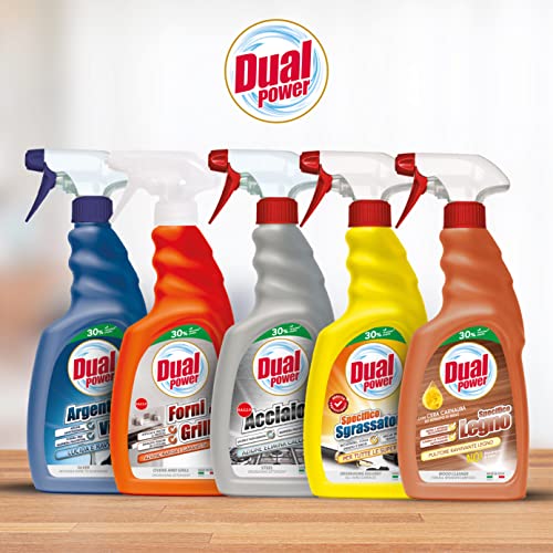 Dual Power, Pulitore Muffa e Fughe, Detergente con Ossigeno Attivo ad Azione Sbiancante, Senza Cloro, Sgrassa a Fondo Senza Intaccare le Ceramiche, Made in Italy