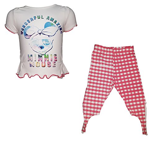 Disney Completo neonata Puro Cotone Mezza Manica + Leggings Minnie topolina Art. WD101186