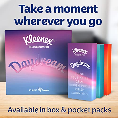 Kleenex Fazzoletti della collezione Take a Moment - 12 scatole cubiche per fazzoletti - In Aid of Mind - Contiene 4 motivi diversi