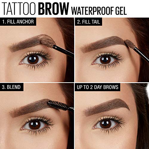 Maybelline New York Gel Sopracciglia Tattoo Brow, Waterproof, a Lunga Tenuta