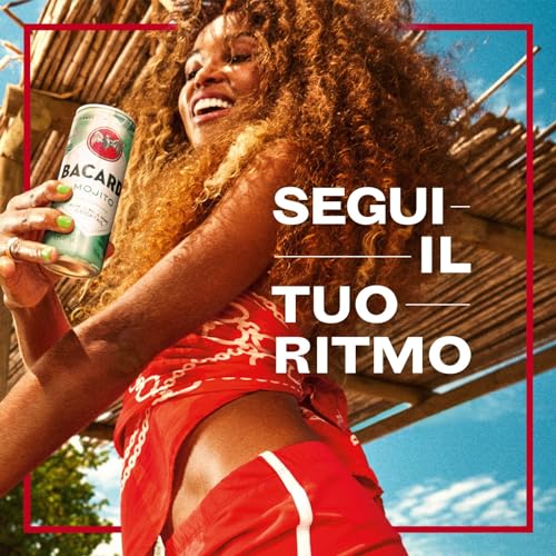 BACARDÍ Mojito, Vol. 5%, 12 x 25 cl / 250 ml, cocktail premixato pronto da bere in lattina, creato con Rum BACARDÍ Carta Blanca e miscelato con Lime e Menta