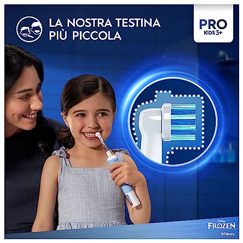 Oral-B Spazzolino Elettrico Ricaricabile Pro Kids Frozen, 1 Testina, per Bambini da 3 Anni in Su, 1 Spazzolino