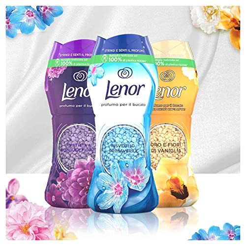 Lenor Profumatore Bucato Perle Profumate Lavatrice, 6 x 210 g, Oro e Fiori di Vaniglia