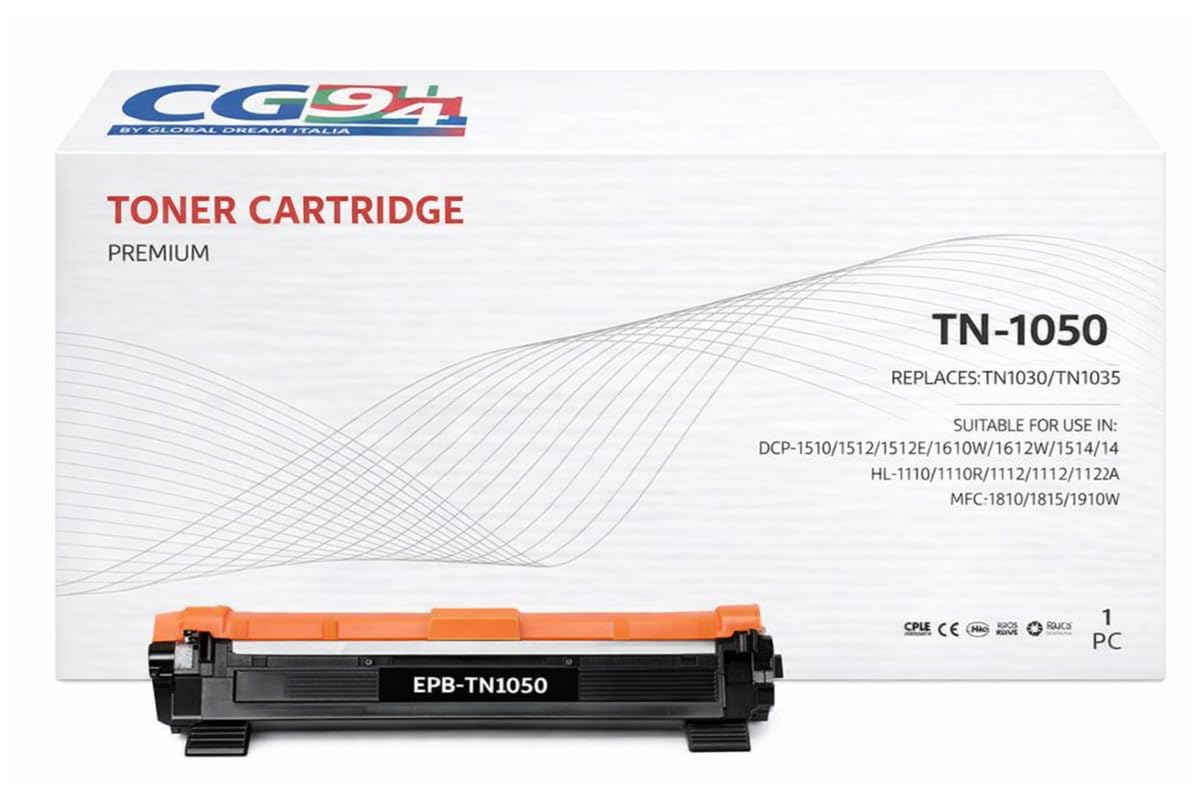 CG94 Toner Compatibile TN-1050 Nero, per Brother DCP-1510/1512, HL-1110/1112, MFC-1810, Resa 1600 Pagine