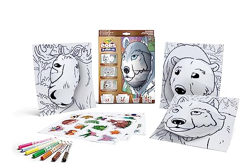 CRAYOLA POPS - Set Attività 3D per Colorare e Creare Disegni in 3D, Attività Creativa e Regalo per Bambini da 6 Anni, Vari Soggetti