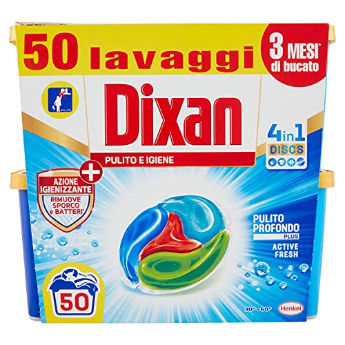 Dixan Discs Antiodore Detersivo Lavatrice Predosato in Capsule 4 in 1