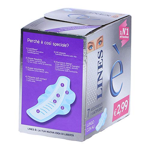 Lines è Assorbenti in Lactifless con Ali, 8 Pezzi