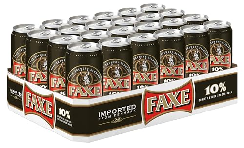 Faxe, Birra Forte Doppio Malto, Gradazione Alcolica 10°C, Strong Lager con Profumo Fruttati e Malto, Senza Additivi e Alcol Aggiunto