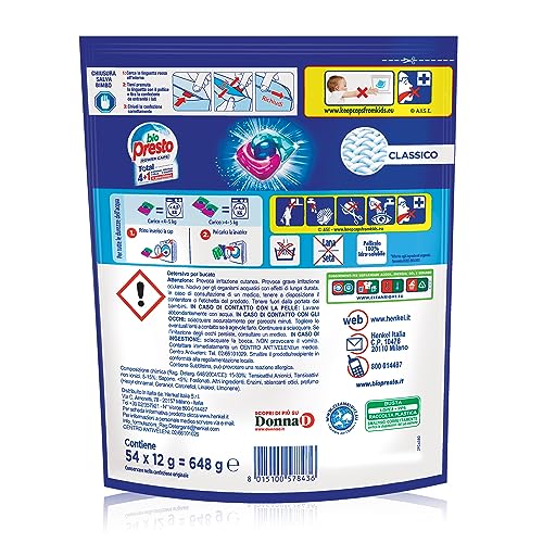 Bio Presto Power Caps Classico, Detersivo Lavatrice
