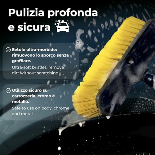 Bottari Idrospazzola Hydrobrush, Spazzola Lavaggio Auto, Camion, Autobus, Van, Compatibile con Manico Hydrohandle