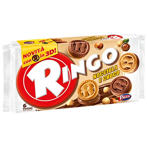 Pavesi - Ringo Nocciola e Choco - 3 confezioni da 6 porzioni [18 porzioni, 930 g]