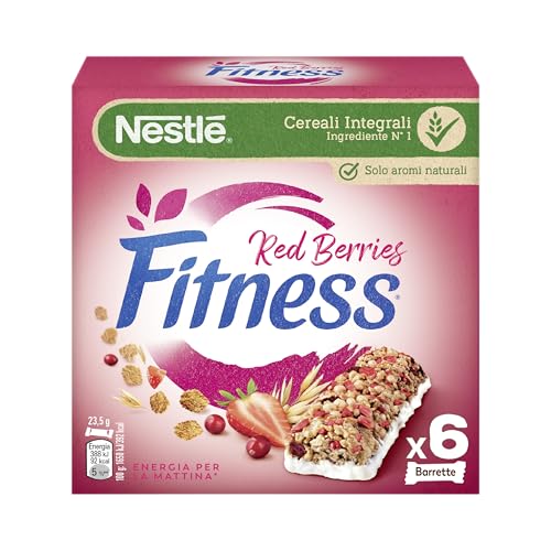 FITNESS Red Berries Barrette di Cereali Integrali con Frutti Rossi, 6 barrette da 23,5g (141g)
