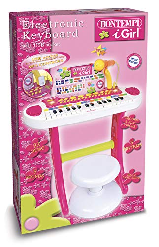 Bontempi- Tastiera, Multicolore, Large, 13 3672