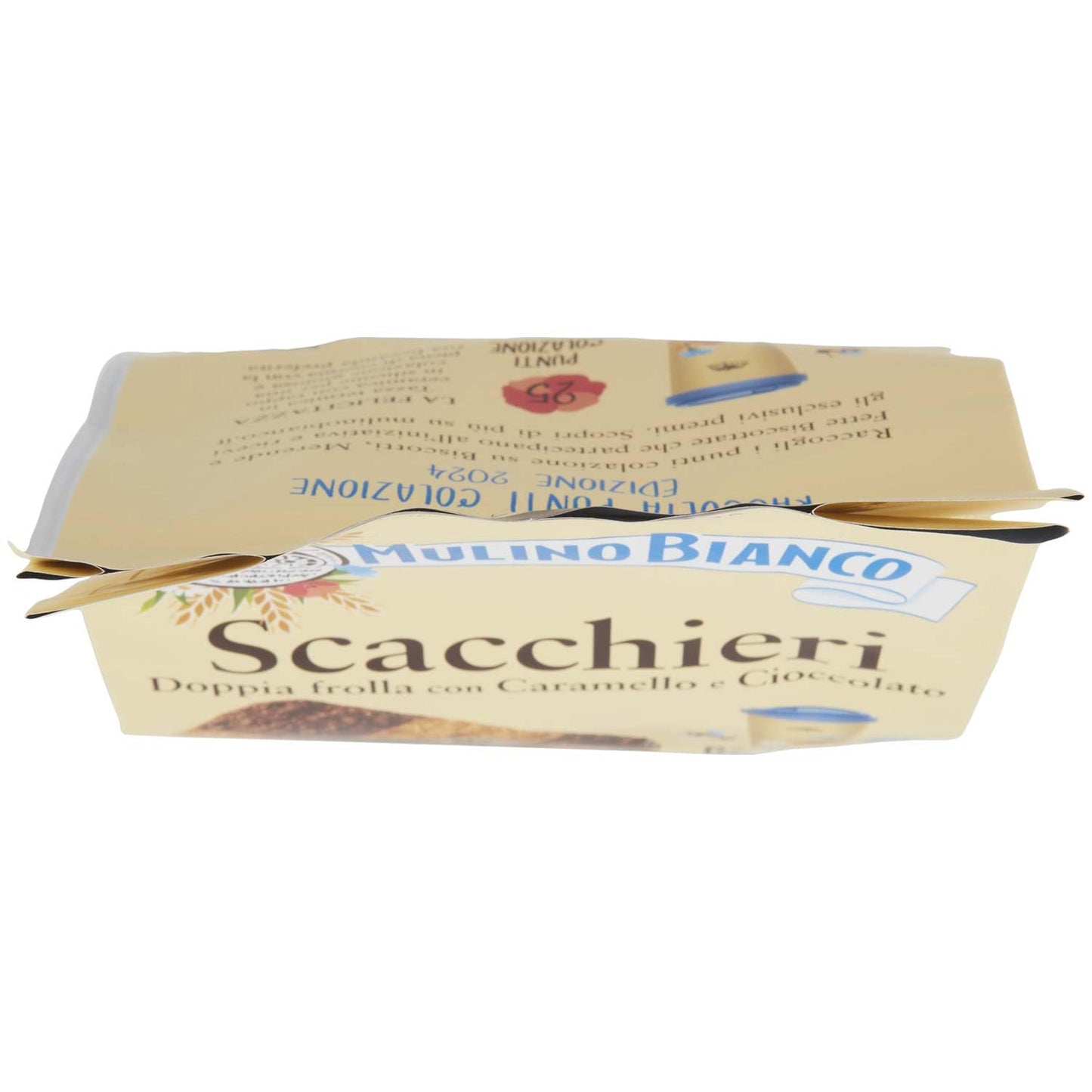 Mulino Bianco Biscotti Frollini Scacchieri con Doppia Frolla al Cioccolato e al Caramello, Ideali per Colazione o come Dolcetto, Senza Olio di Palma, 300 g