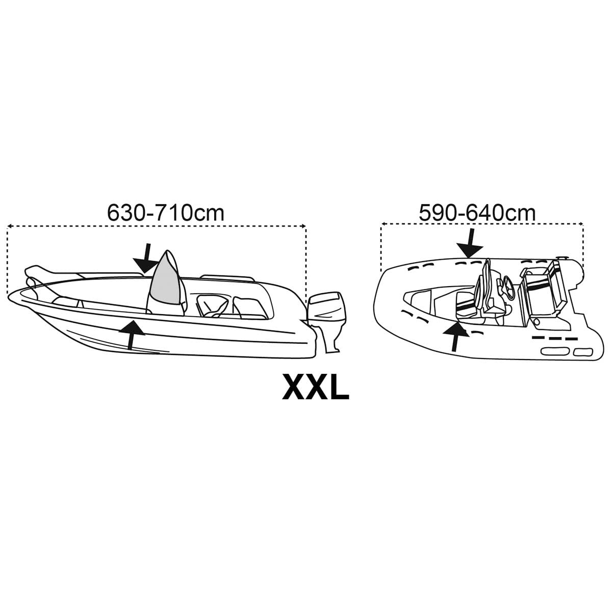 Persenning - Telo per barca, lunghezza fino a 630-710 cm, larghezza 380 cm, colore: Blu