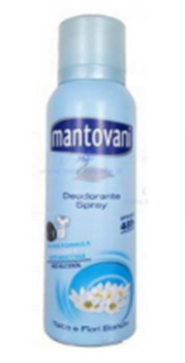 12 x Mantovani deodorante Spray Senza alcool Talco e Fiori bianchi anti macchia