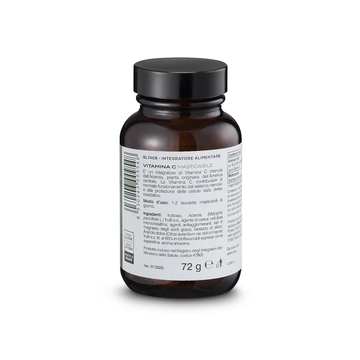 BIOS LINE Principium Vitamina C Masticabile, Integratore Alimentare Naturale di Vitamina C, Gusto Amarena