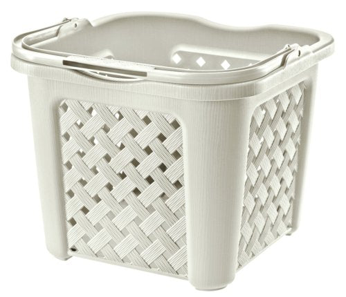 Tontarelli Cesta Baincheria Arianna con Manico Lt 25 Beige Lavabile sotto Acqua Reciclabile Plastica Rettangolare Beige