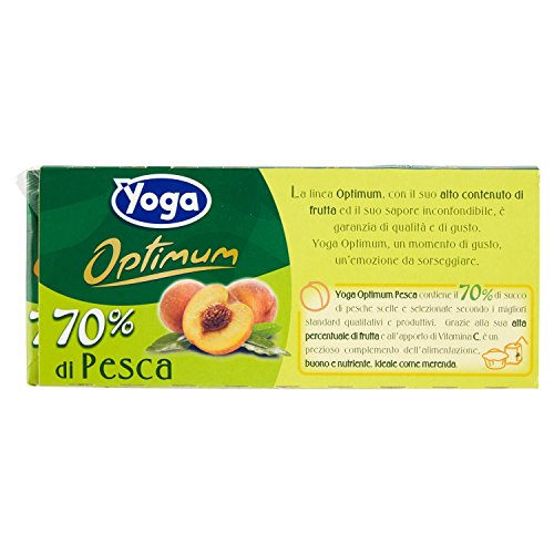 Yoga Succo Optimum Pesca - 8 confezioni da 3 pezzi da 200 ml [24 pezzi, 4800 ml]