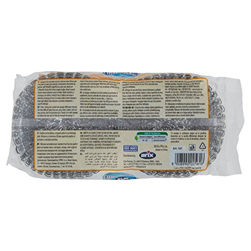 Arix – Splendelli – Spugnette abrasive di lana di acciaio Extra Forte – 2 pezzi – [Confezione da 25]