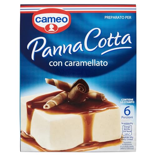 Cameo Preparato per Panna Cotta con Caramellato, Dessert Facile da Preparare, Contiene lo Stampo per la Cottura 1 Busta di Preparato e 1 Busta di Caramellato, Astuccio da 6 Porzioni, 97 g