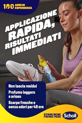Scholl Spray Deodorante per Scarpe 150 ml, Elimina Cattivi Odori