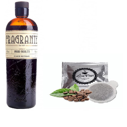 CG94 - AMARO FRAGANTE INSOLITO CL70 in OMAGGIO 5 Cialde Lucky Caffè