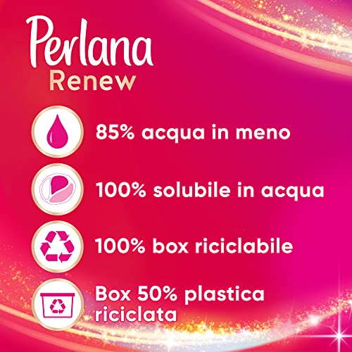 Perlana Renew Caps Neri, detersivo lavatrice capsule, nuova formula 3in1, ideale per tutti i capi scuri, confezione singola da 18 lavaggi