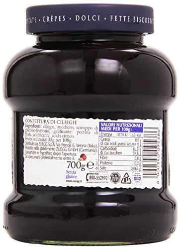 Zuegg - Confettura, di Ciliegie, anche per dolci - 6 pezzi da 700 g [4200 g]