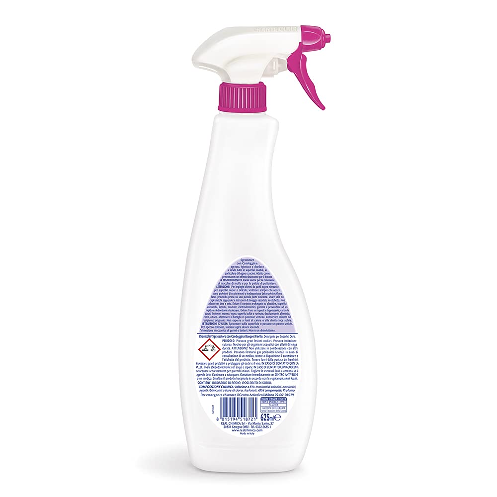 CHANTECLAIR Sgrassatore con Candeggina Bouquet Fiorito - Confezione Multipack, 12 flaconi da 625ml