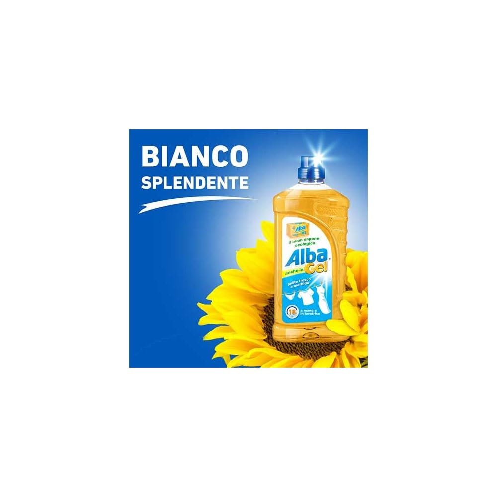 Det Alba Gel Sapone per Lavatrice e Lavaggio a Mano 1 Litro Confezione da 6 (6 L Totale)