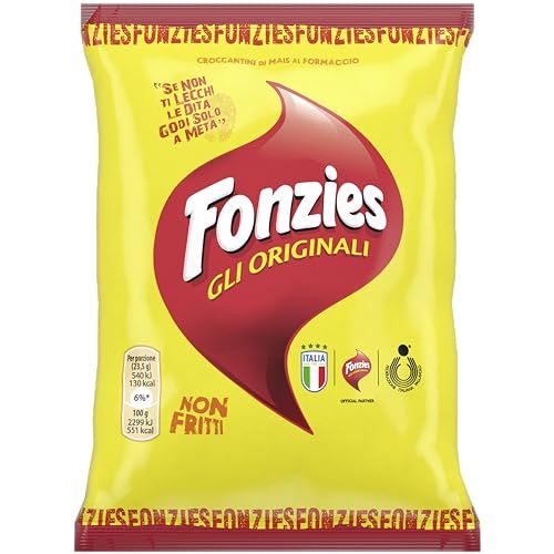 Fonzies Gli Originali, Croccantini di Mais al Formaggio, Cotti al Forno, 188g (multipack 8 bustine da 23,5g)
