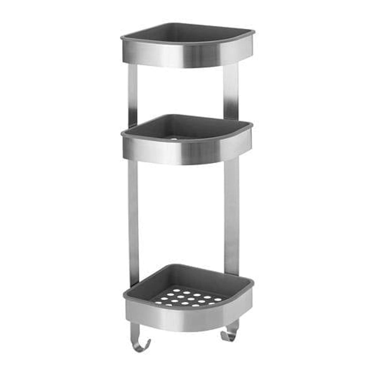 IKEA BROGRUND - Scaffale angolare da parete, 19 x 58 cm, in acciaio inox