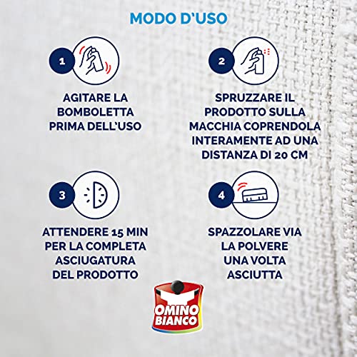 BOLTON GROUP Omino Bianco - Prodotto Specifico per Rimuovere Macchie Intense, Smacchiatore Spray a Secco Express, Azione Immediata Senza Aloni, 125 ml