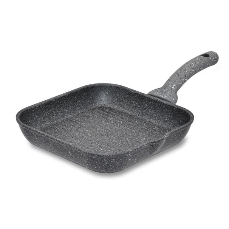 ACCADEMIA MUGNANO Padella Bistecchiera Antiaderente Cuore di Pietra 24 x 24 cm