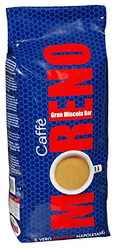Moreno Espresso Gran Miscela Bar 1 kg di Chicchi Interi - Miscela incomparabilmente Arrotondata e Leggermente fruttata Ideale per Macchine portafiltri