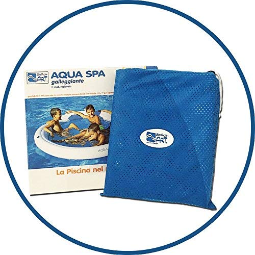 Beach Art- Amaca Galleggiante Gonfiabile Acqua Spa con Rete 190cm, Colore Bianca e Blu, 190 cm, M190