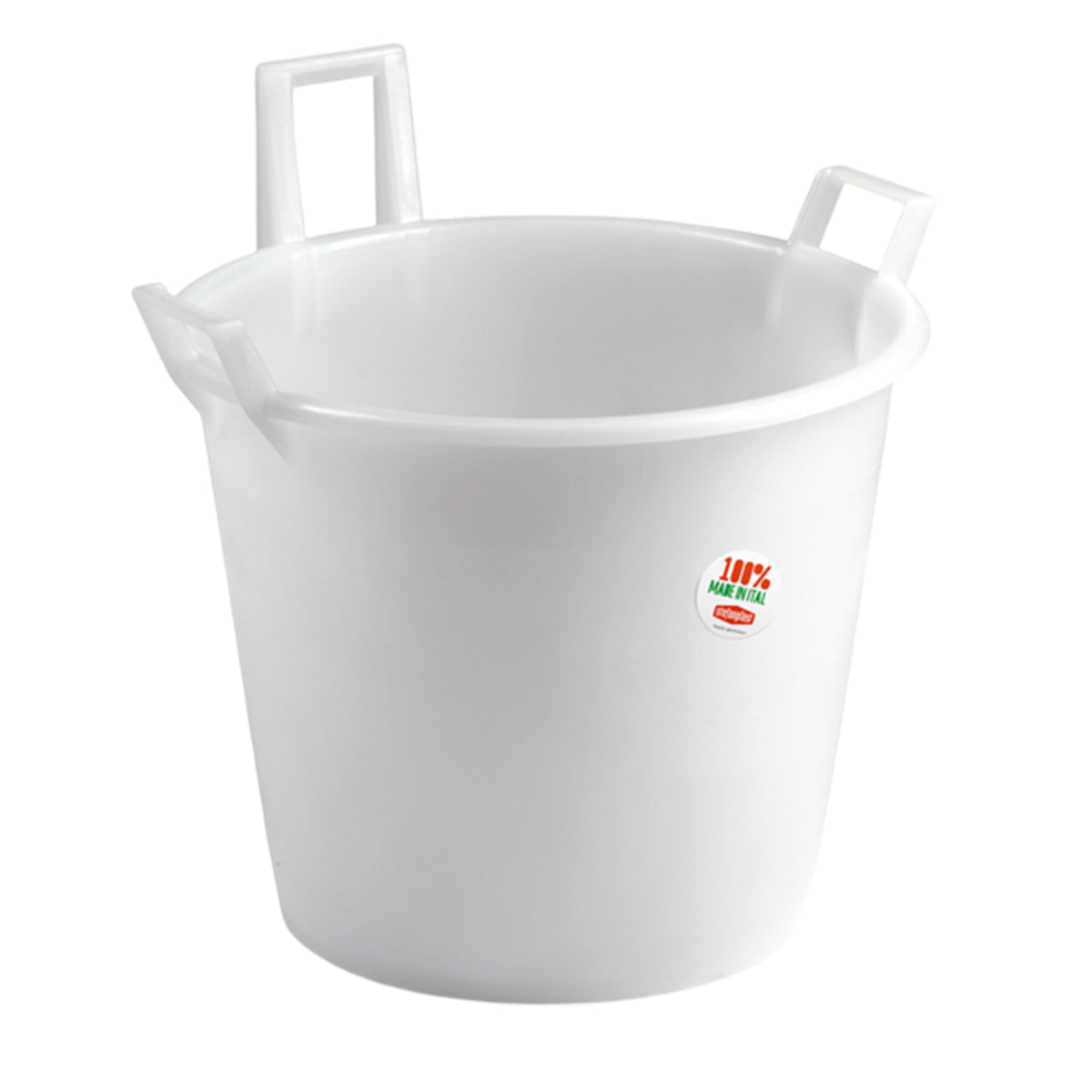 STEFANPLAST Mastello 3 Manici in Politene, Bianco, Lt 45, Cm 50, Polyethylene