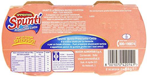 Simmenthal - Spunti', Gusto Prosciutto Cotto - 2 confezioni da 2 pezzi da 84 g [4 pezzi, 336 g]