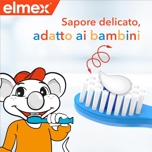 Elmex - Dentifricio per Bambini 50ml (Consegna in 48 Ore), Dentifricio per Denti da Latte, Protezione contro la Carie dei Bambini, Formula Delicata per la Protezione dei Denti da Latte