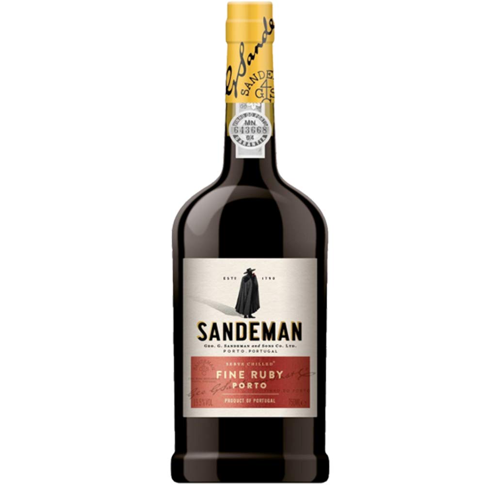 Porto Sandeman Fine Ruby | 3 Bottiglie 75cl | Vino Rosso Liquoroso Tipico del Portogallo | Idea Regalo