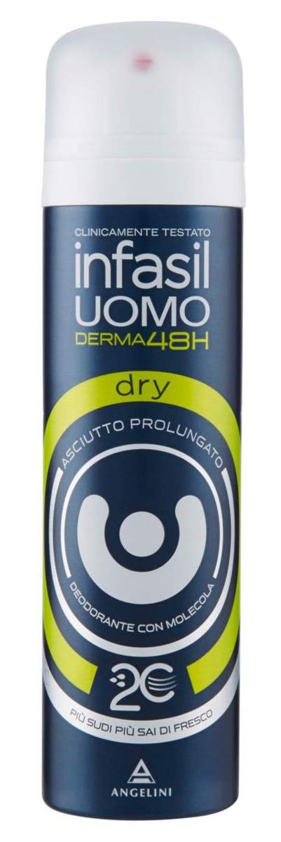 Set 6 INFASIL Deodorante Spray Uomo DRY 150 Ml. Cura del corpo