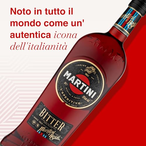 MARTINI Bitter Aperitivo, 25% ABV, 100cl / 1L, Infuso con Erbe Aromatiche Selezionate a Mano