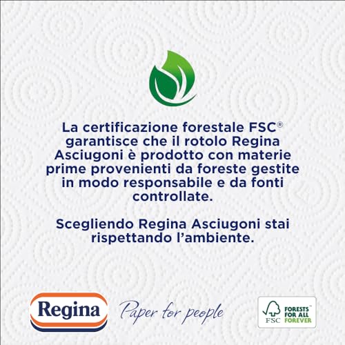 Regina Asciugoni Carta Cucina, Rotoli a 2 veli, 100 strappi per rotolo