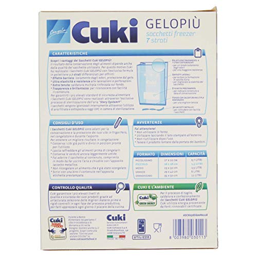 Cuki Sacchetti Freezer Gelopiù, 18 x 28 Cm, 30 Pezzi