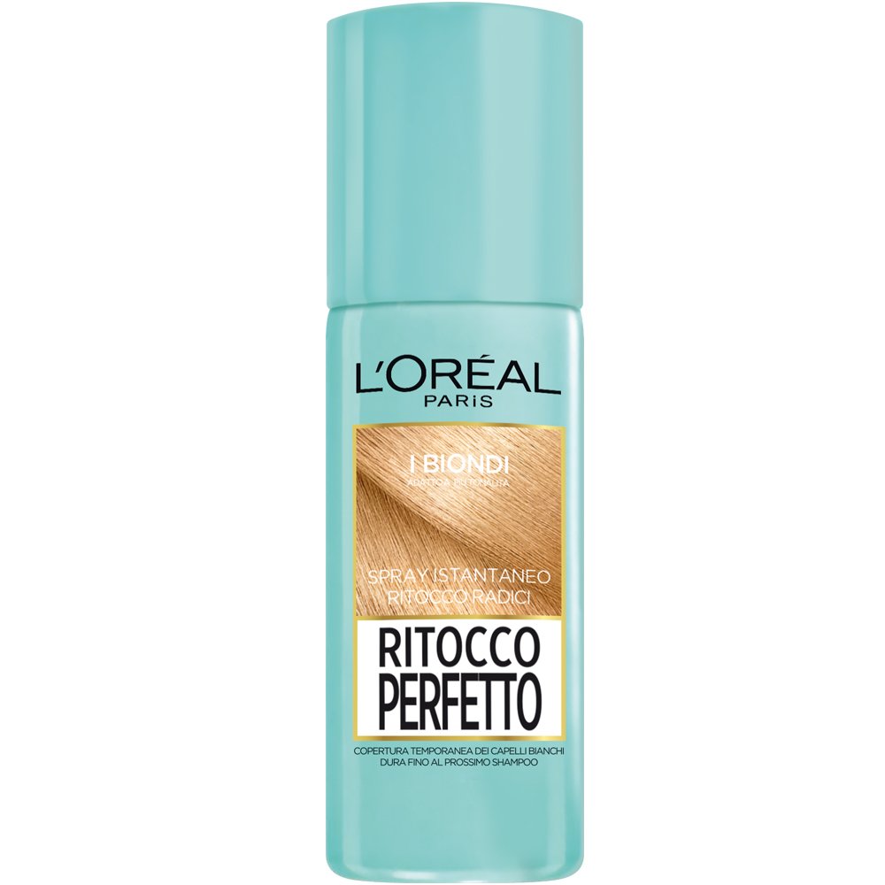 L'Oréal Paris Ritocco Perfetto Spray Ritocco Radici, Colorazione Ricrescita, Copre i Capelli Bianchi e Dura 1 Shampoo, I Biondi, 75 ml