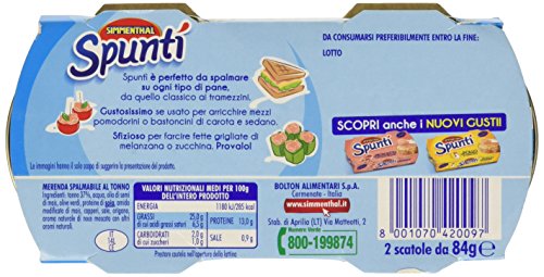 Spuntì - Crema Spalmabile al Tonno, Fonte di Proteine, 2 Lattine da 84 gr